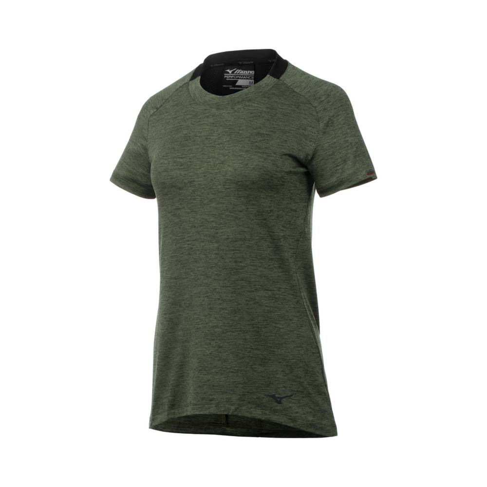 Camiseta Mizuno Alpha Short Sleeve - Mulher - Verdes - GZAWF8472